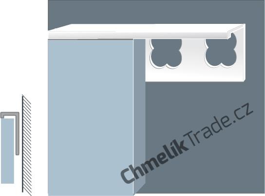 Ukončovací lišta hliník leštěný L - délka 2,5 m