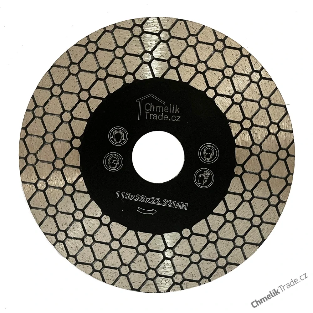 Řezný / brusný diamantový kotouč Chmelík-Jolly rohy 115 mm Black