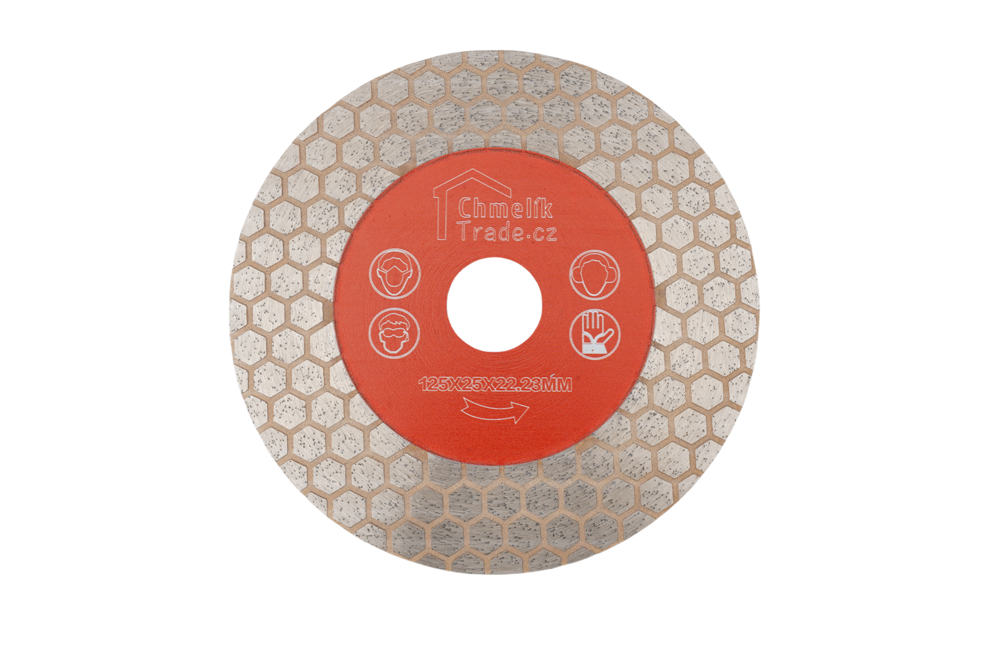 Řezný / brusný diamantový kotouč Chmelík-Jolly rohy 125 mm RED