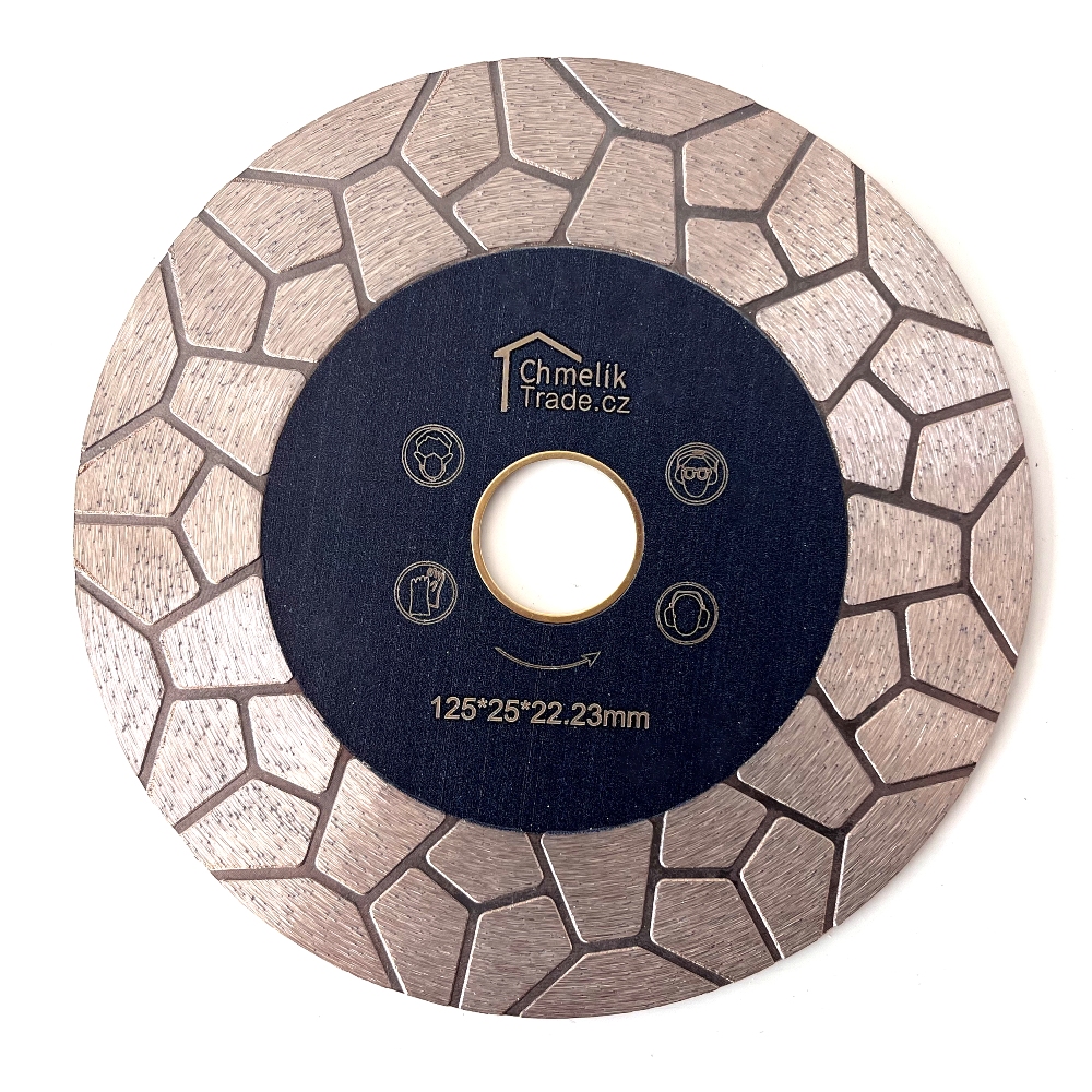 Řezný / brusný diamantový kotouč Chmelík-Jolly rohy ​B2 125mm