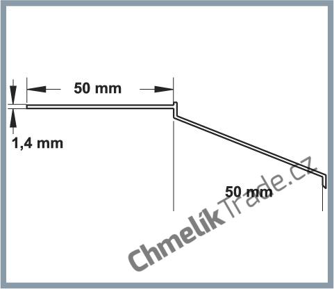 AOP 50 mm - Balkónový profil z taženého přírodního hliníku