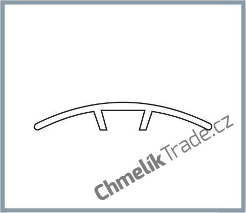 Přechodový profil oblý natloukací - šířka 42 mm - hliník eloxovaný