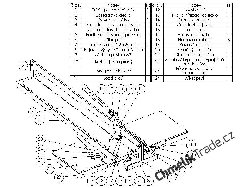 Ložiskové titanové kolečko do řezačky Bauprima i6 - 22x5x6mm