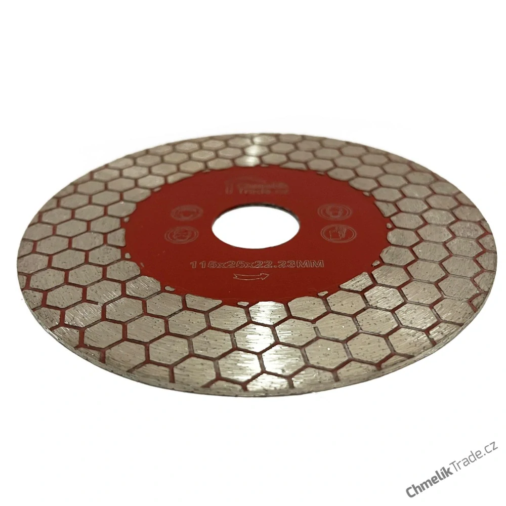 Řezný / brusný diamantový kotouč Chmelík-Jolly rohy 115 mm RED