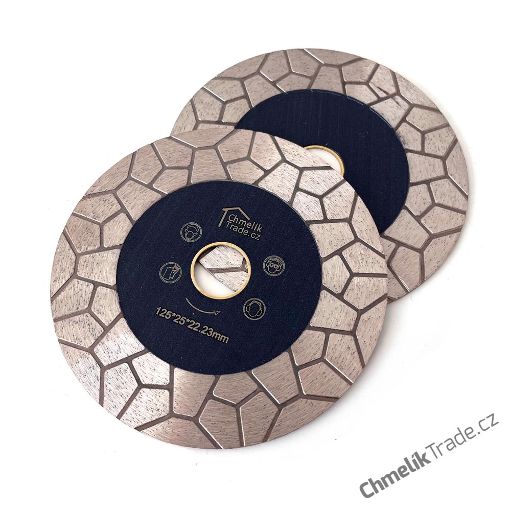 Řezný / brusný diamantový kotouč Chmelík-Jolly rohy ​B2 125mm