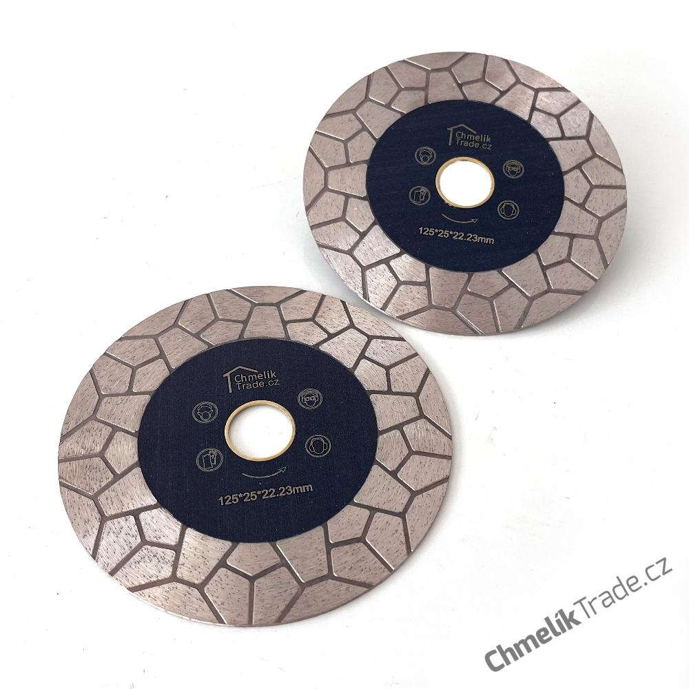 Řezný / brusný diamantový kotouč Chmelík-Jolly rohy ​B2 125mm