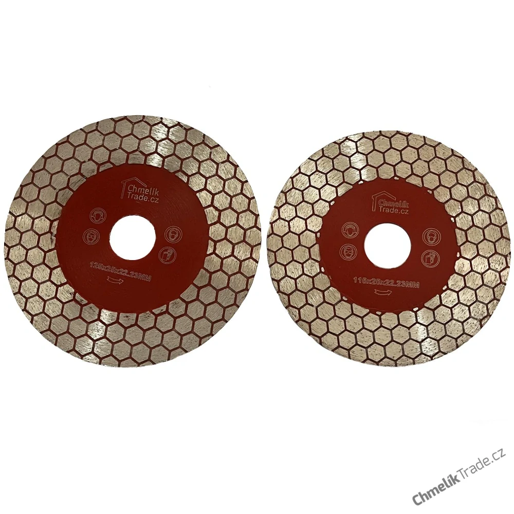 Řezný / brusný diamantový kotouč Chmelík-Jolly rohy 115 mm RED