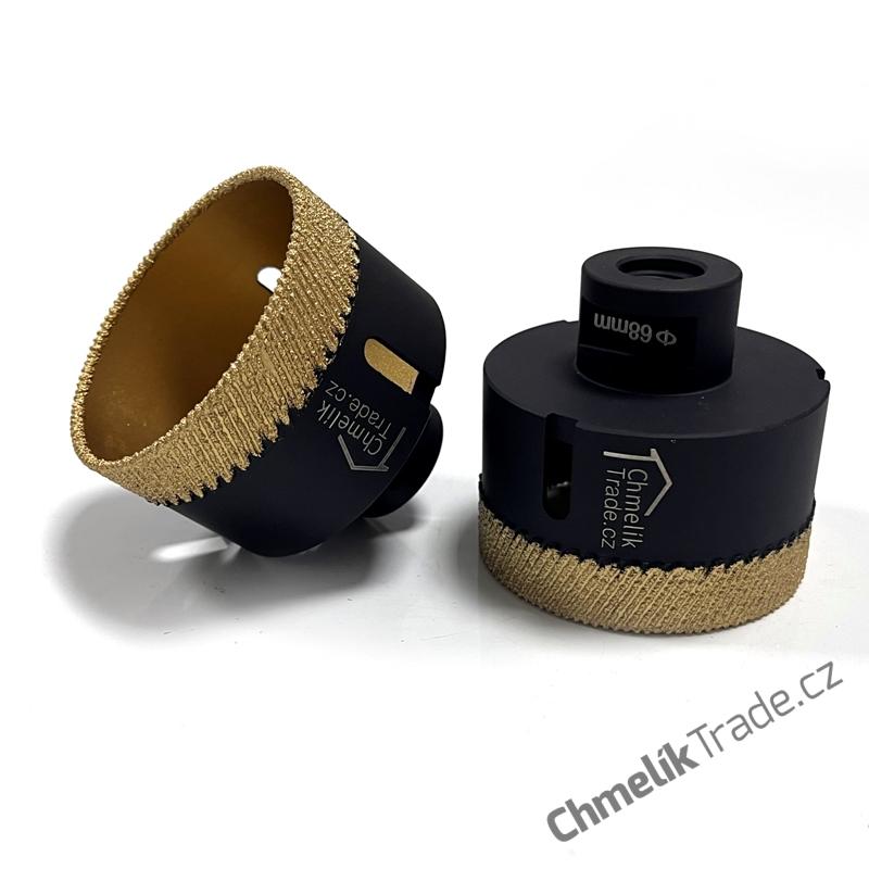 11-dílná sada diamantových korunek Chmelík Drill MatriCh 2x6, 8, 10, 12, 14, 22, 35, 40, 55, 68 mm M14 v hliníkovém kufru