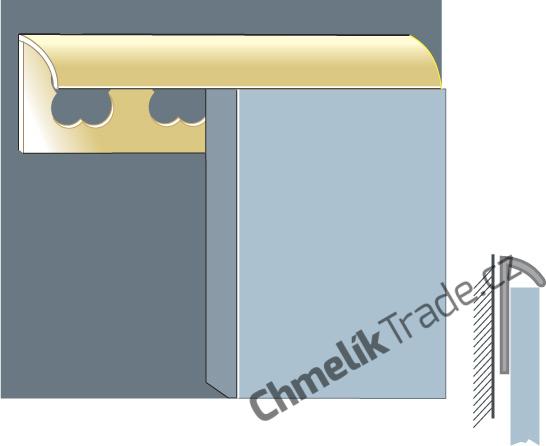 MOT - Mosazná ukončovací lišta oblouk - délka 3 m
