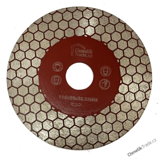 Řezný / brusný diamantový kotouč Chmelík-Jolly rohy 115 mm RED